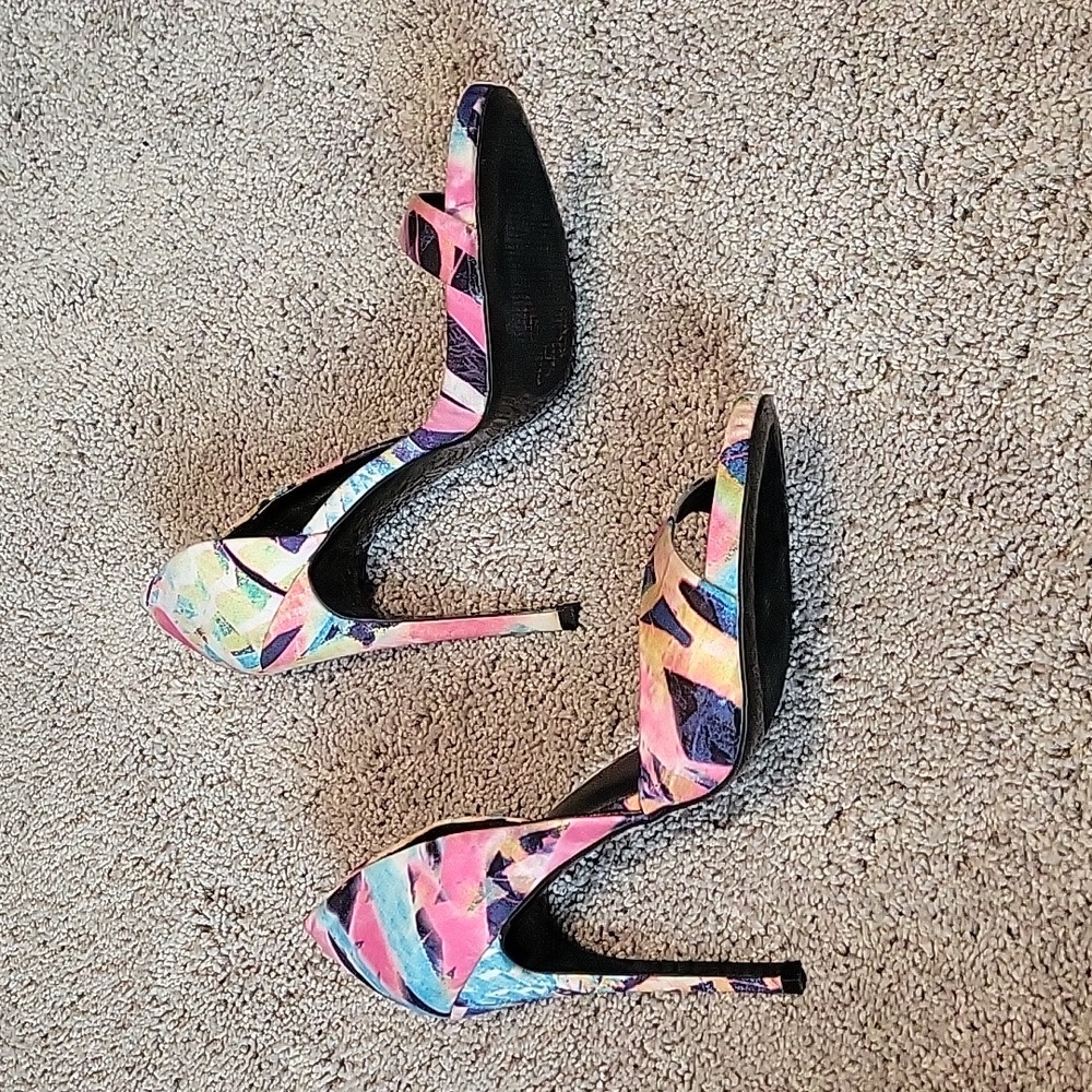Call It Spring Multicolor Open-Toe Heels - Picture 2 of 5